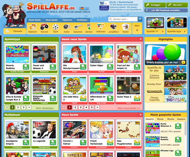 Spielaffe  Ber 12 000 Onlinespiele Kostenlos Spielen